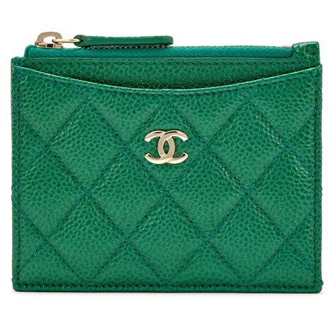 Chanel Classic Card Holder Quilted Caviar Gold